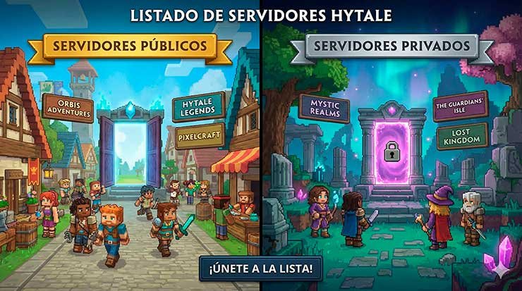 lista servidores hytale